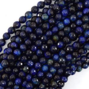 Shop Tiger Eye Faceted Beads! Faceted Blue Tiger Eye Round Beads Gemstone 15" Strand 4mm 6mm 8mm 10mm 12mm | Natural genuine faceted Tiger Eye beads for beading and jewelry making.  #jewelry #beads #beadedjewelry #diyjewelry #jewelrymaking #beadstore #beading #affiliate #ad
