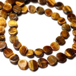 Shop Tiger Eye Bead Shapes! Fil 35cm 53pc env – Perles de Pierre – Oeil de Tigre Palets 6-7mm – 8741140012813 | Natural genuine other-shape Tiger Eye beads for beading and jewelry making.  #jewelry #beads #beadedjewelry #diyjewelry #jewelrymaking #beadstore #beading #affiliate #ad