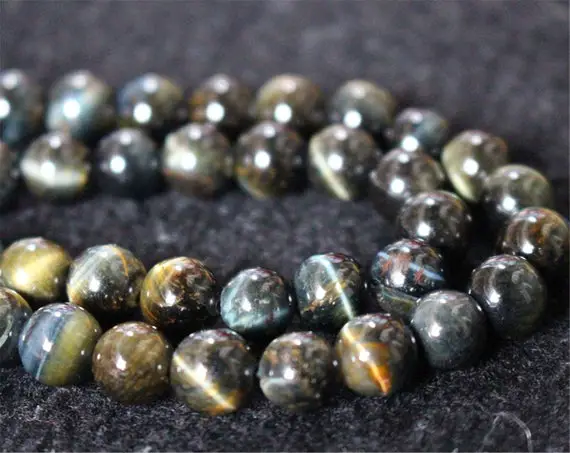 Natural Blue Tiger's Eye Beads,6mm/8mm/10mm/12mm Smooth And Round Stone Beads,15 Inches One Strand