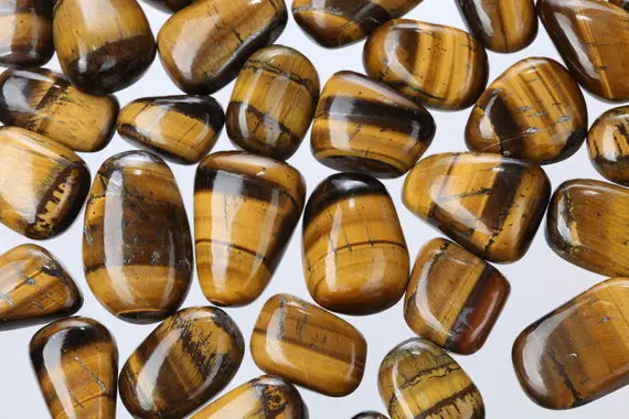 Hand Tumbled Raw Tigers Eye Pieces, Tumbled Rough Tigers Eye, Tumbled Tigers Eye Crystal, Tumbledtigerseye