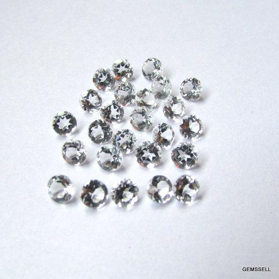 10 Piece 4mm White Topaz Faceted Round Loose Gemstone, White Topaz Round Faceted Loose Gemstone, White Topaz Faceted Round Gemstone