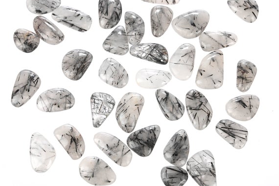 Hand Tumbled Raw Tourmalinated Quartz Pieces, Rough Tumbled Quartz, Genuine Tumbled Quartz Crystal, Bulk Tumbled Gemstone, Lttquartz001