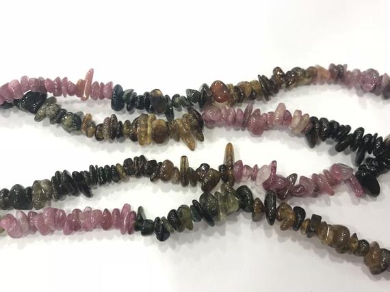 Natural Multicolour Tourmaline 5-8mm Chips Genuine Nugget Loose Beads 15 Inch Jewelry Supply Bracelet Necklace Material Support Wholesale