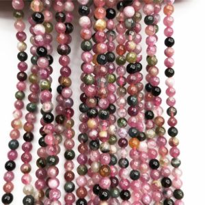 Shop Tourmaline Round Beads! Natural Tourmaline Beads, Round Gemstone Beads, Wholesale Beads, 3mm, 4mm | Natural genuine round Tourmaline beads for beading and jewelry making.  #jewelry #beads #beadedjewelry #diyjewelry #jewelrymaking #beadstore #beading #affiliate #ad