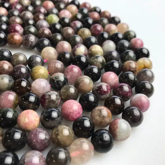 Multi-color Tourmaline Smooth Round Beads 2mm 3mm 4mm 15.5" Strand