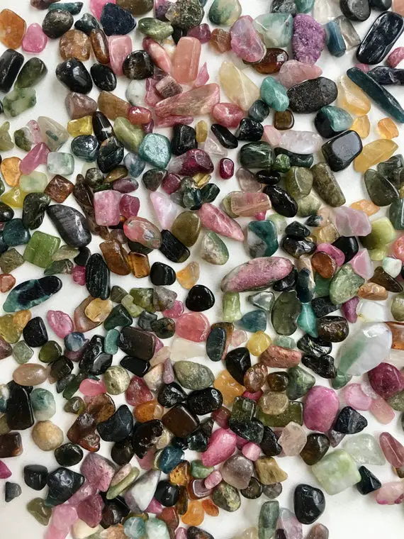 10, 20, 50, Or 100g Of Multi Color Tourmaline Mini Tumbled Stone, Tourmaline Chips, Natural Tourmaline, Tumbled Tourmaline, Crystal Chips