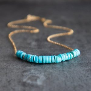 Shop Turquoise Necklaces! Turquoise Necklace in Rose Gold & Silver, Real Turquoise Birthstone Necklaces for Women, Simple Turquoise Necklace, Jewelry Gift for Her | Natural genuine Turquoise necklaces. Buy crystal jewelry, handmade handcrafted artisan jewelry for women.  Unique handmade gift ideas. #jewelry #beadednecklaces #beadedjewelry #gift #shopping #handmadejewelry #fashion #style #product #necklaces #affiliate #ad