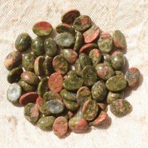 Shop Unakite Cabochons! 2PC – Cabochon stone – Unakite oval 8x6mm – 4558550016713 | Natural genuine stones & crystals in various shapes & sizes. Buy raw cut, tumbled, or polished gemstones for making jewelry or crystal healing energy vibration raising reiki stones. #crystals #gemstones #crystalhealing #crystalsandgemstones #energyhealing #affiliate #ad
