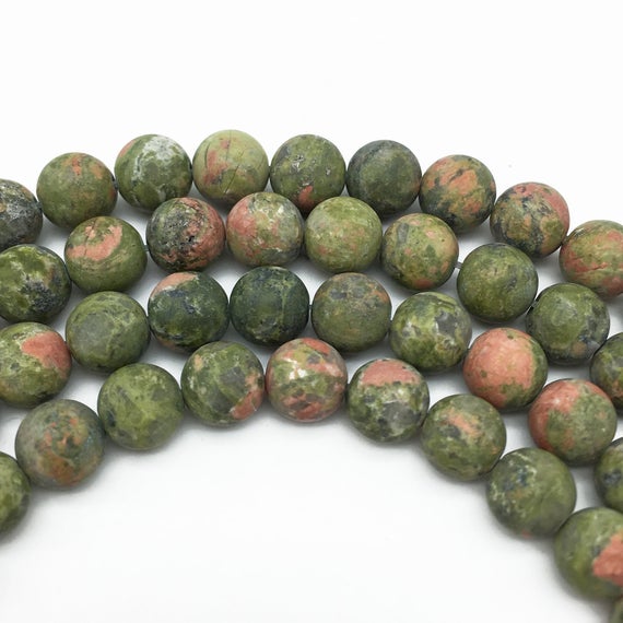 10mm Matte Unakite Beads, Round Gemstone Beads, Wholasela Beads