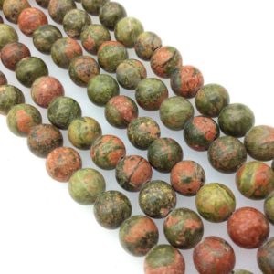 Shop Unakite Round Beads! 10mm Natural Green/Pink Unakite Smooth Finish Round/Ball Shaped Beads with 2.5mm Holes – 9" Strand (Approx. 24 Beads) – LARGE HOLE BEADS | Natural genuine round Unakite beads for beading and jewelry making.  #jewelry #beads #beadedjewelry #diyjewelry #jewelrymaking #beadstore #beading #affiliate #ad