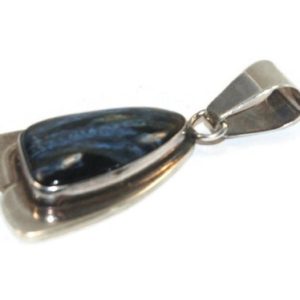 Shop Dumortierite Pendants! Vintage Jay King DTR Sterling Silver and Dumortierite Pendant. Marked DTR 925. | Natural genuine Dumortierite pendants. Buy crystal jewelry, handmade handcrafted artisan jewelry for women.  Unique handmade gift ideas. #jewelry #beadedpendants #beadedjewelry #gift #shopping #handmadejewelry #fashion #style #product #pendants #affiliate #ad