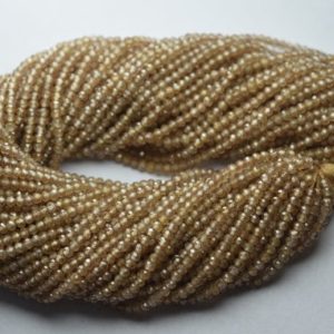Shop Zircon Beads! 13 Inches Strand,Finest AAA Quality,Natural Champion Color Zircon Faceted Rondelles,Size.2.50mm | Natural genuine faceted Zircon beads for beading and jewelry making.  #jewelry #beads #beadedjewelry #diyjewelry #jewelrymaking #beadstore #beading #affiliate #ad