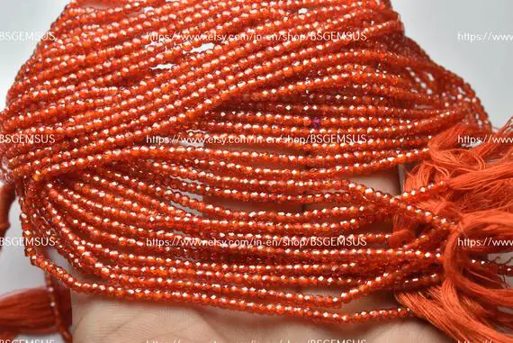13 Inches Strand,orange Zircon Faceted Rondelle,size.2.5mm