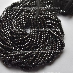 Shop Zircon Beads! 13 Inches Strand,Black Zircon Faceted Rondelle,Size.2.5mm | Natural genuine faceted Zircon beads for beading and jewelry making.  #jewelry #beads #beadedjewelry #diyjewelry #jewelrymaking #beadstore #beading #affiliate #ad