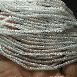 Shop Zircon Beads! 13 Inches Strand,White Zircon Faceted Rondelle,Size.3mm | Natural genuine faceted Zircon beads for beading and jewelry making.  #jewelry #beads #beadedjewelry #diyjewelry #jewelrymaking #beadstore #beading #affiliate #ad
