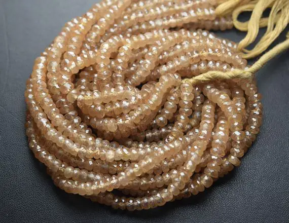 8 Inches Strand,finest Quality,natural Champange Zircon Faceted Rondelles,size 4.5-5mm