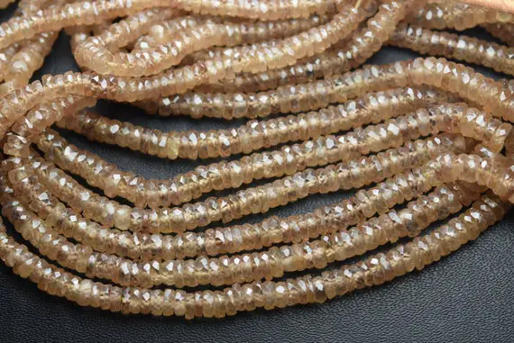 8 Inches Strand,finest Quality,natural Champange Zircon Faceted Button,size 4.5-5mm