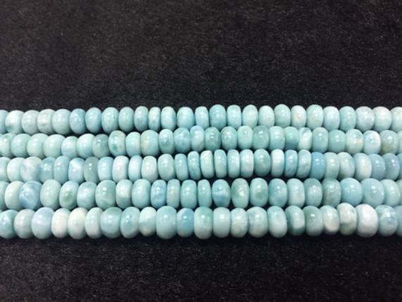 1/2 Strand Aaa Quality Larimar 10 Mm Roundel Beads, Length 20 Cm Larimar Good Quality Beads - Larimar Rondelle Beads