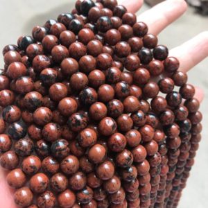 Shop Mahogany Obsidian Beads! 1 Full Strand 15.5" Genuine Natural A Grade Loose Round Semi Precious Smooth Mahogany Obsidian Gemstone Beads 4mm 6mm 8mm 10mm 12mm | Natural genuine round Mahogany Obsidian beads for beading and jewelry making.  #jewelry #beads #beadedjewelry #diyjewelry #jewelrymaking #beadstore #beading #affiliate #ad