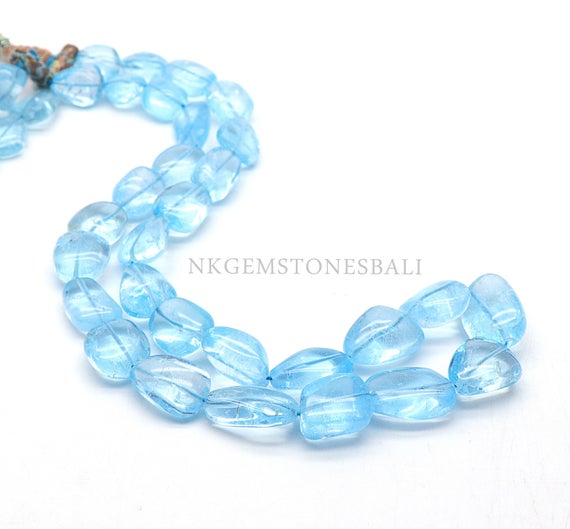 1 Strand Natural Sky Blue Topaz Tumble Beads | Sky Blue Topaz Cabochon Beads | Mix Tumble Beads | Blue Topaz Cabochon Nugget Beads