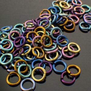 100 Anodized Titanium Jump Rings in 14, 16, 18, 20 or 22 Gauge, You Pick the Size and Color | Shop jewelry making and beading supplies, tools & findings for DIY jewelry making and crafts. #jewelrymaking #diyjewelry #jewelrycrafts #jewelrysupplies #beading #affiliate #ad