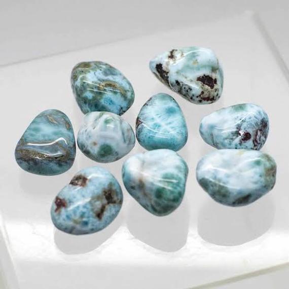 Wholesale Natural Raw Larimar Tumbles Blue Larimar Nuggets Larimar Stone Chips Nuggets