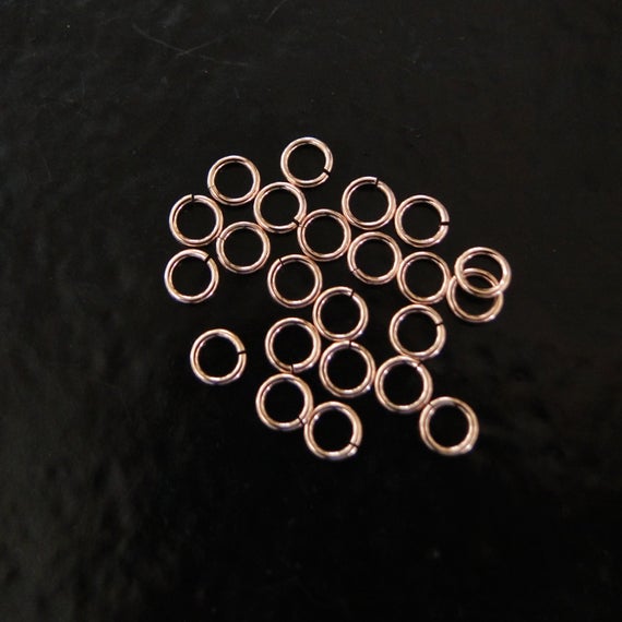 100pcs Rose Gold Filled 4mm 22 Gauge Open Jump Rings, Made In Usa, Rg7