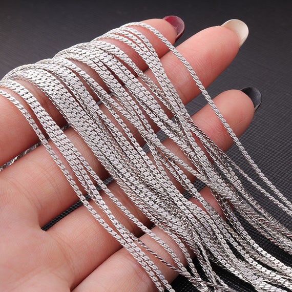 10foot Plain Silver Necklace Chain Bracelet Beading Chain, Craft Supplies Findings Bulk Chain Jewelry Making