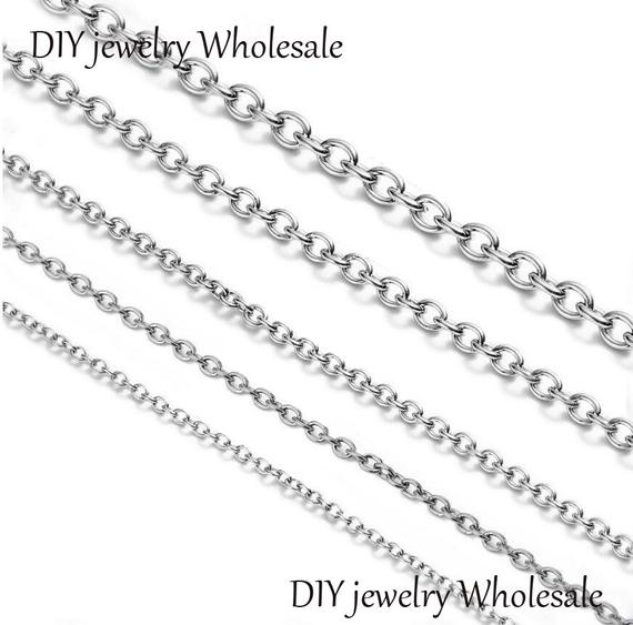 10(m)  39ft 316l Stainless Steel Chain/ O Chain Steel/chain, Round Jewelry Making Chain, Lot Size Bulk Chain, Hypoallergenic,non Tarnish