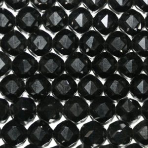 Shop Jet Beads! 15" Strand Natural Lignite Jet Victorian Faceted Round Beads 8mm -Strand 40cm | Natural genuine faceted Jet beads for beading and jewelry making.  #jewelry #beads #beadedjewelry #diyjewelry #jewelrymaking #beadstore #beading #affiliate #ad