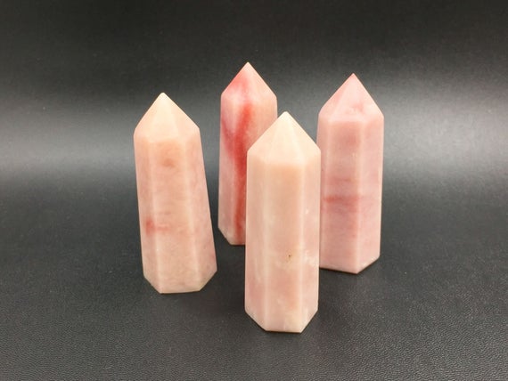 2.75" Pink Opal Tower Pink Opal Point Stone Opal Crystal Tower Wand Obelisk Standing Point Meditation Healing Reiki Grids