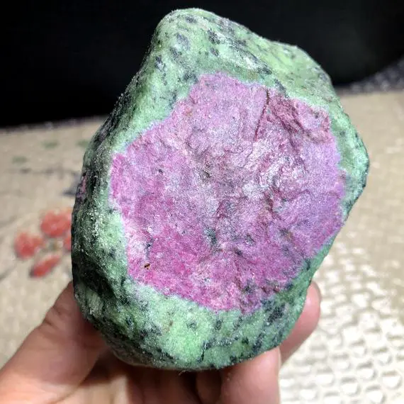 2.76lb Natural Raw Star Ruby In Zoisite Specimen,jewelry Making Design,high Quality Rare Rough Natural Earth-mined Red Green Gem Untreated
