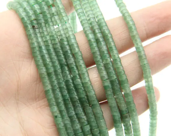 2x3mm/2x4mm Green Aventurine Rondelle Beads,for Diy Making Beads,wholesale Gemstone Beads,polished Bracelet Beads/necklace Beads.