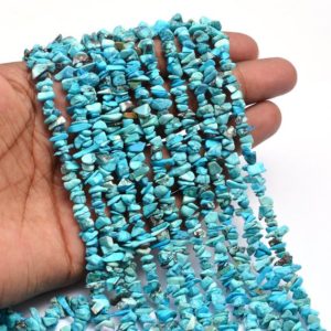 Shop Turquoise Chip & Nugget Beads! 36 Inches Long Turquoise Raw Beads, Natural Turquoise Rough beads, 4 mm – 7 mm, Handmade Beads, Christmas Gist For Her, SKU No. 591 | Natural genuine chip Turquoise beads for beading and jewelry making.  #jewelry #beads #beadedjewelry #diyjewelry #jewelrymaking #beadstore #beading #affiliate #ad