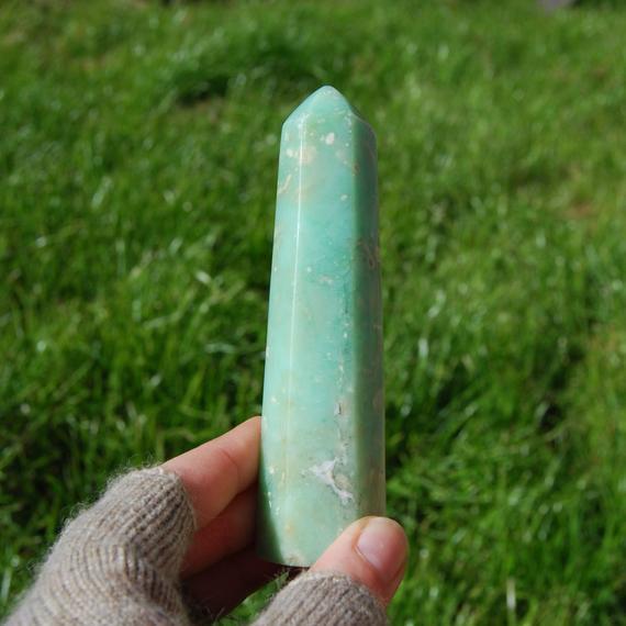 5in 171g Large Genuine Green Chrysoprase Crystal Tower