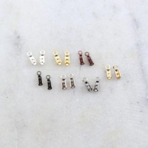 Shop Crimp Beads! 5 Sets – 10 Pieces Small 1.7mm Opening Base Metal Beading Chain End Cap Crimp Set Closed Ring Ends / Choose Your Colors | Shop jewelry making and beading supplies, tools & findings for DIY jewelry making and crafts. #jewelrymaking #diyjewelry #jewelrycrafts #jewelrysupplies #beading #affiliate #ad