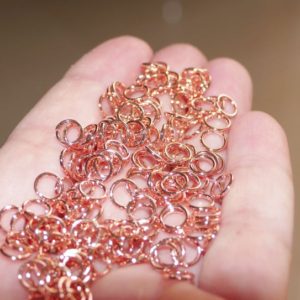 Shop Jump Rings! 50x Rose Gold Open Jump Rings 3mm/4mm/5mm/6mm/7mm/8mm/ 10mm/12mm/14mm/16mm Clasp Connector, Jewelry Findings, Beading Supplies D358 | Shop jewelry making and beading supplies, tools & findings for DIY jewelry making and crafts. #jewelrymaking #diyjewelry #jewelrycrafts #jewelrysupplies #beading #affiliate #ad