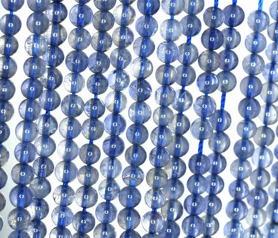 5mm-6mm Bermudan Blue Iolite Gemstone Grade Aaa Round Loose Beads 16 Inch Full Strand (90182394-110)