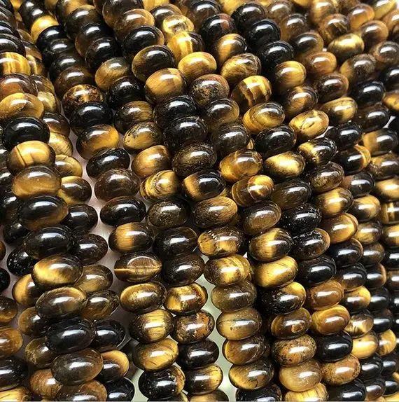 8x5mm Natural Tiger Eye Rondelle Beads,gemstone Beads , Yellow Tiger Eye Beads , Wholesale Beads