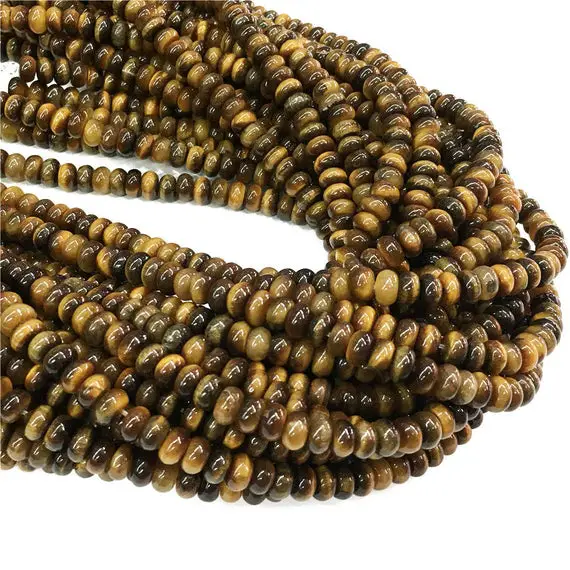 6mm 8mm Tiger Eye Rondelle Beads , 15.5 Inch Strand,approx 78beads