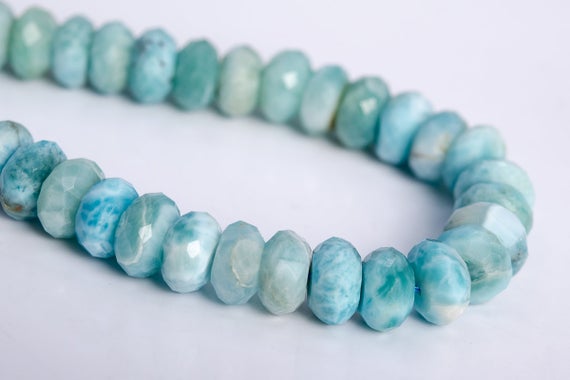 9x5mm Sky Blue Larimar Beads Grade A Genuine Natural Gemstone Half Strand Faceted Rondelle Loose Beads 7.5" Bulk Lot Options (113169h-3598)