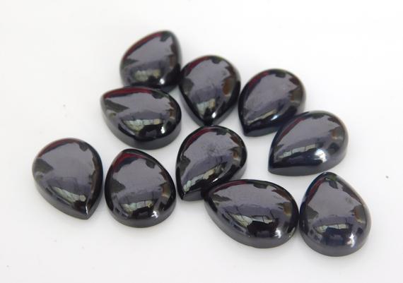 Aaa Black Spinel Cabochon Pear Shape .size 4x6mm To 15x20mm Cab Black Spinal For Jewelry Making Stone Genuine Black Spinal Loose Gemstone.