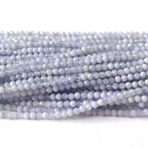 Shop Blue Lace Agate Rondelle Beads! AAA Blue lace agate faceted rondelle beads 3mm 13" long strand. jewelry making beads. blue lace agate faceted beads. faceted rondelle. | Natural genuine rondelle Blue Lace Agate beads for beading and jewelry making.  #jewelry #beads #beadedjewelry #diyjewelry #jewelrymaking #beadstore #beading #affiliate #ad