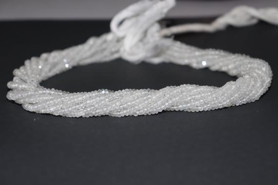 Aaa+ Natural White Topaz Faceted Rondelle Beads   Topaz  Beads   White Topaz  Rondelle Beads  Topaz Faceted Beads Wholesale Beads