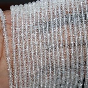 AAA+ Natural White Topaz Faceted Rondelle Beads   Topaz  Beads   White Topaz  Rondelle beads  Topaz Faceted beads Wholesale Beads | Natural genuine rondelle Topaz beads for beading and jewelry making.  #jewelry #beads #beadedjewelry #diyjewelry #jewelrymaking #beadstore #beading #affiliate #ad
