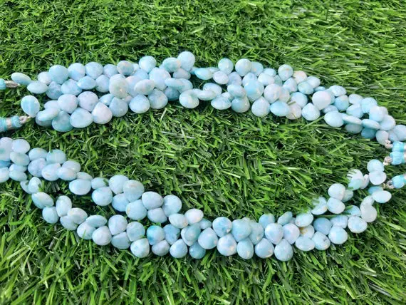 Aaa+++1 Strand Natural Larimar Faceted Heart Shape Beads/larimar Faceted Heart Shape Beads/8.00mm To 8.50mm/8" Length.