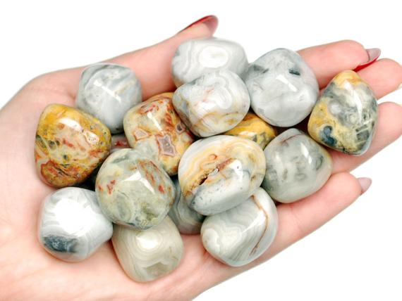 Crazy Lace Agate Tumbled Stone, Agate Crazy, Tumbled Stones, Agate, Stones, Rocks, Gemstones, Gems, Gifts, Crystals, Zodiac Crystals