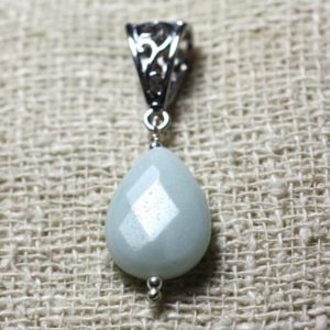 Shop Amazonite Pendants! Pendentif Pierre semi précieuse – Amazonite Goutte Facettée 17x13mm | Natural genuine Amazonite pendants. Buy crystal jewelry, handmade handcrafted artisan jewelry for women.  Unique handmade gift ideas. #jewelry #beadedpendants #beadedjewelry #gift #shopping #handmadejewelry #fashion #style #product #pendants #affiliate #ad