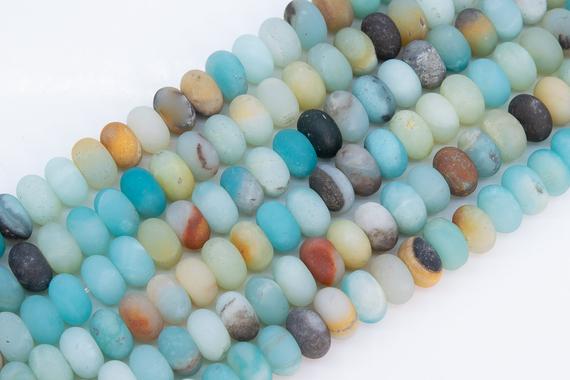 Genuine Natural Matte Multicolor Amazonite Loose Beads Grade A Rondelle Shape 10x6mm