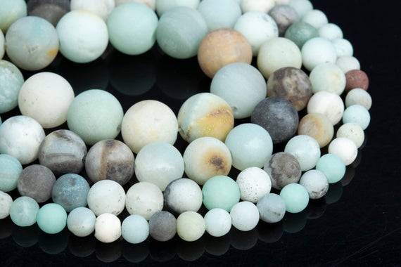 Genuine Natural Matte Multicolor Amazonite Loose Beads Round Shape 6mm 8mm 10mm